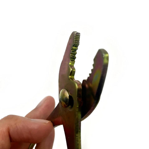 Close-up of pliers from Compact Motorcycle Repair Tool Kit 8 Piece Portable Set With Double Ended Wrenches Spark Plug Sockets