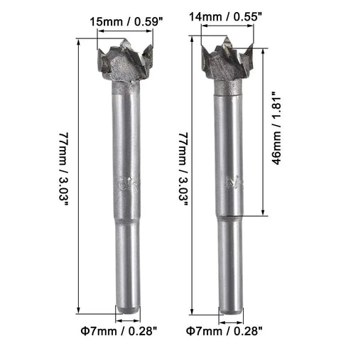 Hardcore Two Piece Forstner Drill Bit Set Built Tough With Sick Sharp Tungsten Carbide Cutting Heads for precise woodworking.