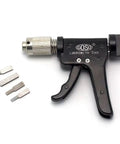 Lock Spinner Quick Gun Turning Tool with magnetic head and three interchangeable muzzles for pin tumbler cross and auto locks