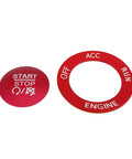 Red Aluminum Push Start Button Cover Trim For 2015 Through 2021 Challenger RAM 1500 Charger Dodge Vehicles Fits Perfectly And Upgrades Your Ignition Button With A Dope Durable Alloy Finish And Bold Style. red aluminum start stop cover ring and button trim set