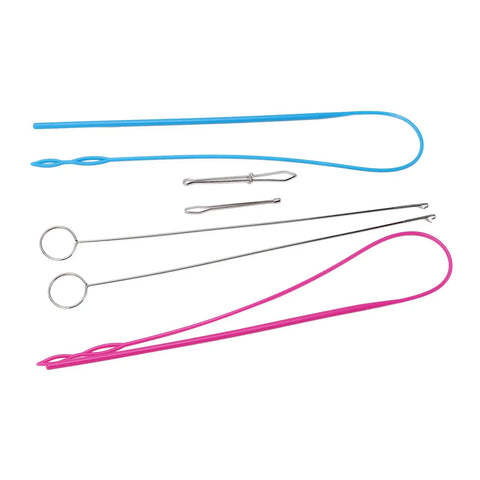 Loop Turner Sewing Tool Set Six Piece Stainless Steel Rope Threader Bead And Threading Device For DIY Knitting Projects Easy To Use And Highly Practical For Fast Tangle Free Sewing, six-piece set on white