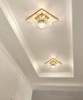 saditesdk 6 Pcs Recessed Lighting Cube Luxury Trim Kits Dimmable Led Recessed Lighting Square Crystal Spotlight mounted on ceiling.