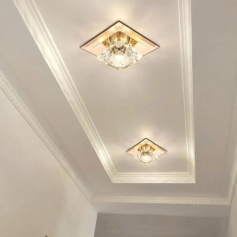 saditesdk 6 Pcs Recessed Lighting Cube Luxury Trim Kits Dimmable Led Recessed Lighting Square Crystal Spotlight mounted on ceiling.