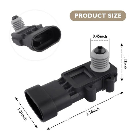 Fuel Tank Pressure Sensor For Chevy GMC Cadillac Buick Pontiac Avalanche Suburban Express Impala Silverado Tahoe Sierra Replacement With OEM 16238399 16196060 12219388 And Related Part Numbers For Easy Fit And Keeping Your Fuel System Running Smooth, black plastic