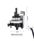 Rock Solid 58mm Wdt Coffee Distribution Tool With Twelve Precision Needles For Even Espresso Pulls adjustable depth shown with dimensions.