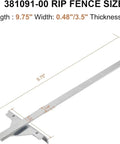 Premium Quality Straight Shooter Rip Fence Replacement 381091-00 No Sweat Table Saw Guide Rail dimensions, 9.75 inches long in aluminum.