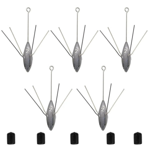 Image of 5 Pcs 2 Oz Lead Sinker Weights For Surf And Saltwater Fishing, Long Tail Spider Sinkers Designed For Crappie Catfish