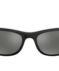 Front view of Predator 2 Rectangular Polarized Sunglasses For Men With Premium Acetate Frames And Scratch Resistant Glare Busting Lenses Black