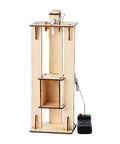 Hands-On DIY Electric Elevator Lift Kit For Kids Science And STEM Learning, Wooden Model For Self Assembly, Fun Educational Engineering Toy That Teaches Lifting, Pulley Systems, And Creative Problem Solving. wooden STEM elevator kit with motor and remote