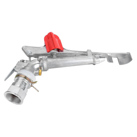Heavy Duty Zinc Alloy Rocking Arm Sprinkler With One Point Five Inch Female Thread For Farm Watering And Industrial Cooling Featuring Smooth Rotation And Rust Resistant Copper Tips Built Tough For Real World Jobs, close-up view.