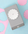 2.25 Inch Scalloped Circle Punch For Scrapbooks And Card Making, Large white craft punch for layered mats and photo frames.