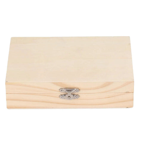 Professional Grade 5 Piece Forstner Drill Bit Set Sizes 15 Through 35 Millimeter wooden tool box with metal clasp.