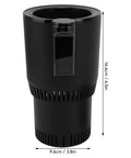 Premium Portable Travel Kettle With Car Power Cord And Bright Digital Display, black, 16.6cm tall, for heating drinks in cars.