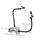 Helping Hands Soldering Table Clamp Dual Arm Third Hand Tool for PCB Holder with Nonskid Vise shown with measurements
