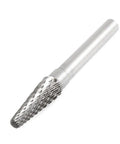 6mm Shank Tungsten Carbide Rotary File with 8mm Diameter Conical Double Cut for Pro Grade Finishing and Deburring