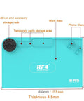 Dope Heat Resistant Silicone Soldering Mat for Electronics Repair, Large Anti Static Work Pad with tool areas, RF4, 17.7x11 in