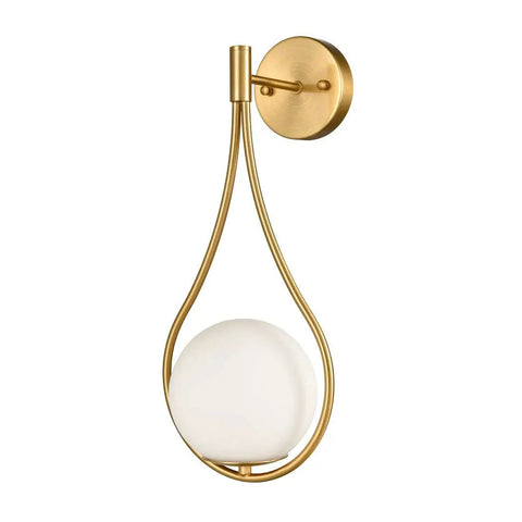Lit Mid Century Modern Wall Sconces Set Of 2 With Globe Glass Shades In Antique Brass Finish drop design light fixture