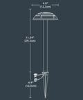 Diagram of Low Voltage Cast Aluminium LED Path Lights Six Pack Kit For Outdoor Gardens dimensions and features.