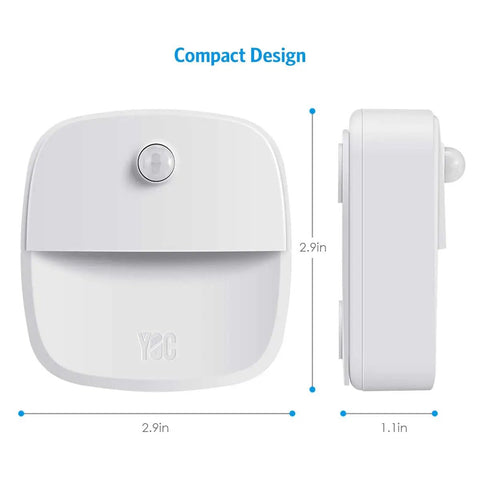Upgraded Motion Sensor LED Night Light Cordless Stick On Battery Operated For Closet Hallway Bathroom Kitchen Cabinet And Stairway Auto On Auto Off Energy Efficient Warm White Pack Of 3