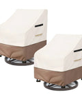 Heavy Duty Waterproof Patio Chair Covers 2 Pack For 33W X 35D X 36H Swivel Outdoor Chairs No Fuss All Weather Beige Protective Covers