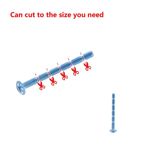 Illustration showing adjustable mounting screw that can be cut to size, compatible with Two Pack Antique Cabinet Ring Pulls Zinc Alloy Oval Drop Swing Handles.