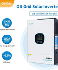 5000W Pure Sine Wave Solar Inverter 48V DC To 120V AC With Built In 100A MPPT Controller Max PV Input 5500W Parallel Up To 6
