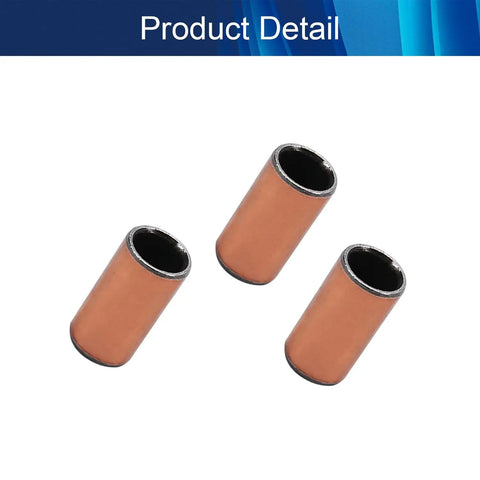 3 Pack Heavy Duty Sleeve Bearings 6Mm X 8Mm X 15Mm Oilless Bushings, carbon steel with bronze core, showing three pieces.