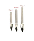 36 Pack Pro Grade Stainless Steel Archery Arrow Insert Points 60 80 100 Grain For 4.2mm Shafts shown in three sizes
