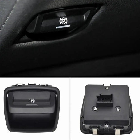 Top Shelf Electric Parking Brake Actuator Switch For Porsche Panamera 2010 To 2016 showing side and top views of electronic control panel.