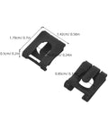 Close-up of 30-Piece Gas Lift Retaining Clips For Chair Cylinders M8 with dimensions in black steel.