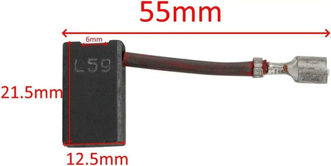 2 Pack 381028-02 Miter Saw Replacement Brushes For DW718 DW717 DWS780 Models, detailed dimensions of carbon brush