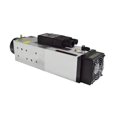 Beefy 4.5KW ATC Automatic Tool Change CNC Spindle Motor Air Cooled ISO30, view of silver and black cylindrical unit.
