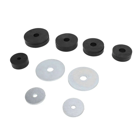 Dimple Die Set For Sheet Metal Fabrication Carbon Steel Flared Hole Punch Dies With Nylon Tool And Backing Discs, components displayed