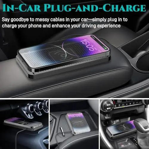 Fast Charging Wireless Car Pad With Fifteen Watt Output Compatible With Chevy Volt Bolt Ev Blazer And Euv Featuring Usb Hub for Easy In-Car Charging