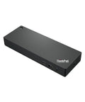 Universal Thunderbolt 4 Laptop Docking Station Plug And Play Usb C Hub For Dual 4K Monitors, sleek black design with ports.