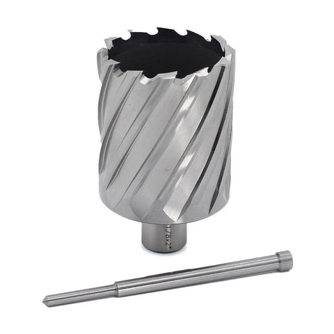 Oscarbide 2-1/8in annular cutter with 3/4in Weldon shank and pilot pin for magnetic drill press, 2in depth of cut