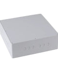 Heavy Duty 12 by 12 by 4 Inch PVC Junction Box With Pre Molded Three Quarter Inch and One Inch Knockouts Waterproof Outdoor Electrical Enclosure Project Conduit Box For Weatherproof Wiring