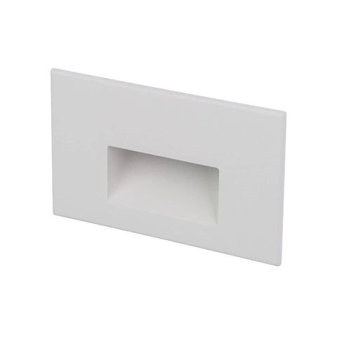 Ledme 120V Horizontal Indoor Outdoor Step And Wall Light With Built In 3000K LED White Finish Energy Efficient Landscape Fixture