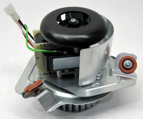 326628-761 Draft Inducer Fan Furnace Blower Motor Assembly showing motor, bracket, and wheel for Carrier furnace installation.