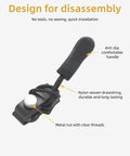 Close-up of a removable universal zipper repairer with anti-slip handle from a Ten Piece Tool Free Zipper Repair Kit for Backpacks Jackets and Clothes With Removable Universal Zipper Repairer Built For Easy Quick Fixes No Tool Needed Durable Metal Construction In Medium Size. Features nylon woven drawstring and metal nut.
