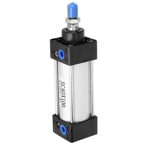 Double Acting Air Pneumatic Cylinder With 40mm Bore Aluminum Alloy Body Compact Lightweight Design For Industrial Automation Systems And Repetitive Push Pull Tasks Workhorse Reliability