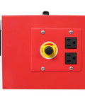 Control panel of Heavy Duty Benchtop Woodworking Dust Collector 725 CFM with variable speed motor and grounded power outlets.
