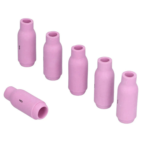 Tough Alumina Ceramic Nozzles With Gas Lens Cups For TIG Welding Torch, pink ceramic nozzles, 8mm top, pack of 20.