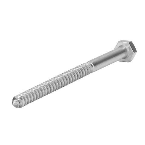 Stainless Steel Half Thread Wood Lag Bolts With Self Tapping Screws A2-70 Grade Built Tough For Outdoors M8x140mm close-up view