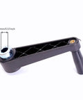 Premium Heavy Duty Drill Press Crank Handle, 14.5mm Shaft, black nylon steel material, side view with measurements shown.