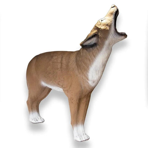 Howling Coyote 3D Archery Target with Dura-Flex Foam, lifelike design for compound bows and crossbows, side view