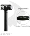 Full Carbon Fiber Dragon Boat Paddle With T Handle, IDBF Approved Race Paddle, ergonomic T handle close-up.