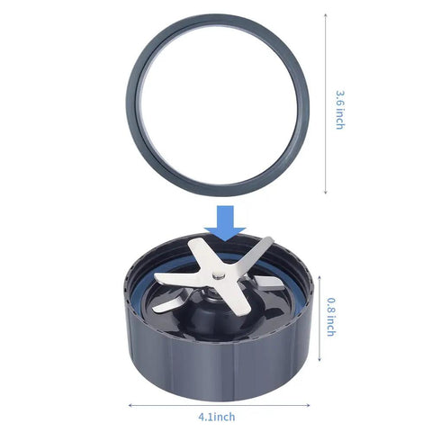 32 Oz Cup Replacement Parts Kit With 2 Flip Top Lids, 2 Rubber Gaskets, And 2 Replacement Blades For High Speed 600W And 900W Blenders, Includes 6 Pieces For Easy Swaps