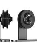Skyen Sliding Barn Door Hardware Roller Set Black T Shape Roller Set Carbon Steel With Black Powder Coat side view