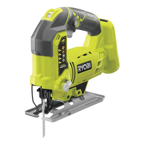 Ryobi cordless jigsaw from the Top Notch 18 Volt Power Tool Combo Kit featuring a 25mm stroke and precision cutting.